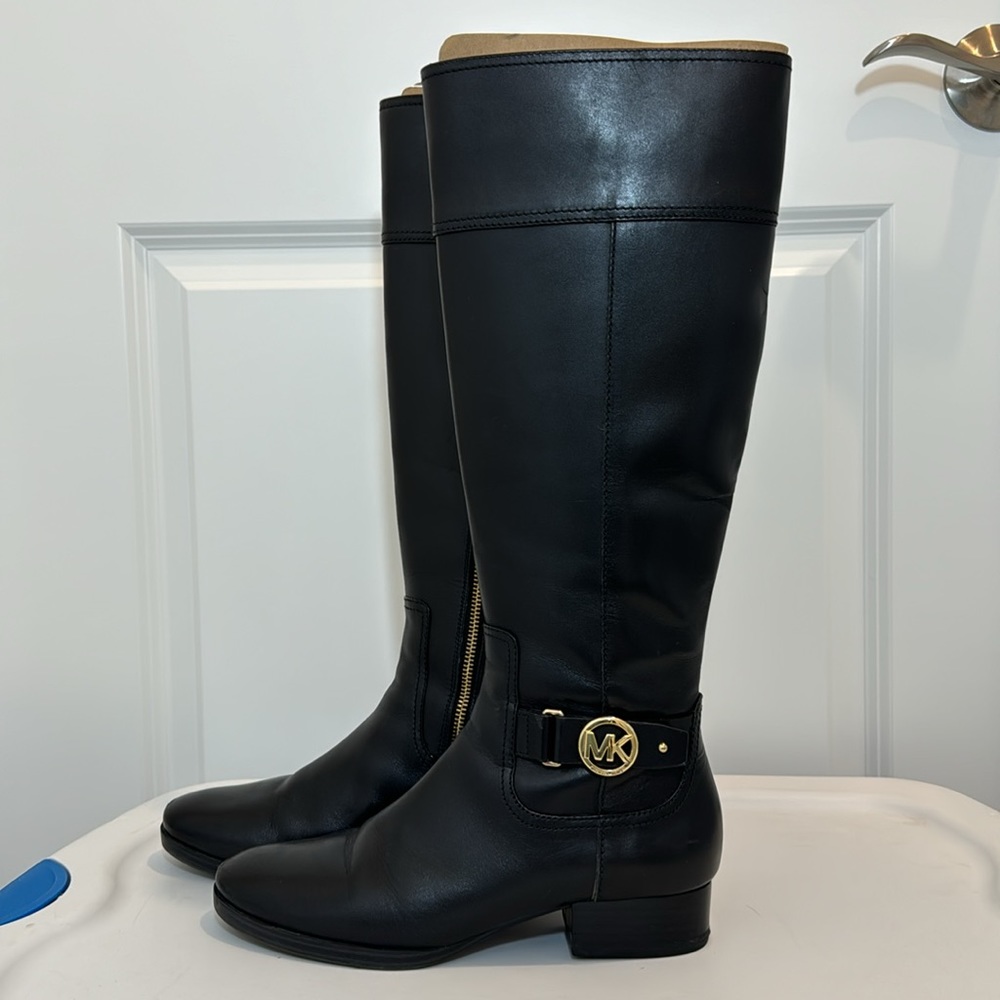 MICHAEL Michael Kors Black Leather Knee-High Boots